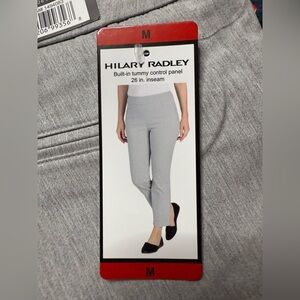 Hilary Radley Ladies Pull-On Stretch Ankle Pant Tummy Control Lt Gray or Black